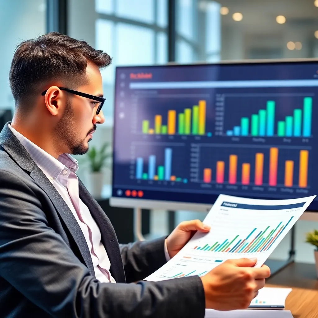 İşletme sahibi finansal analiz raporunu inceliyor